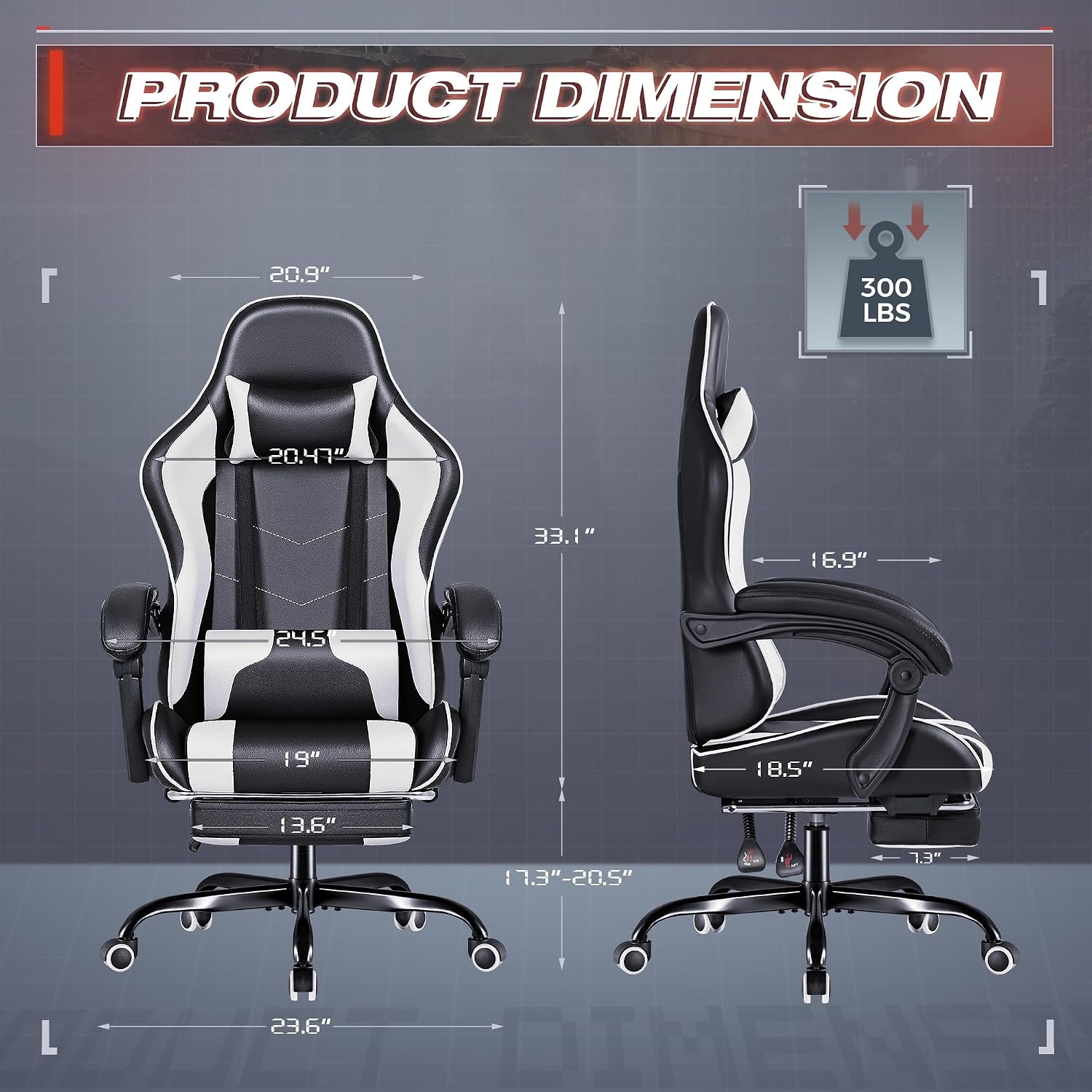 Furmax Gaming Chair, Video Gam - Massage review and price