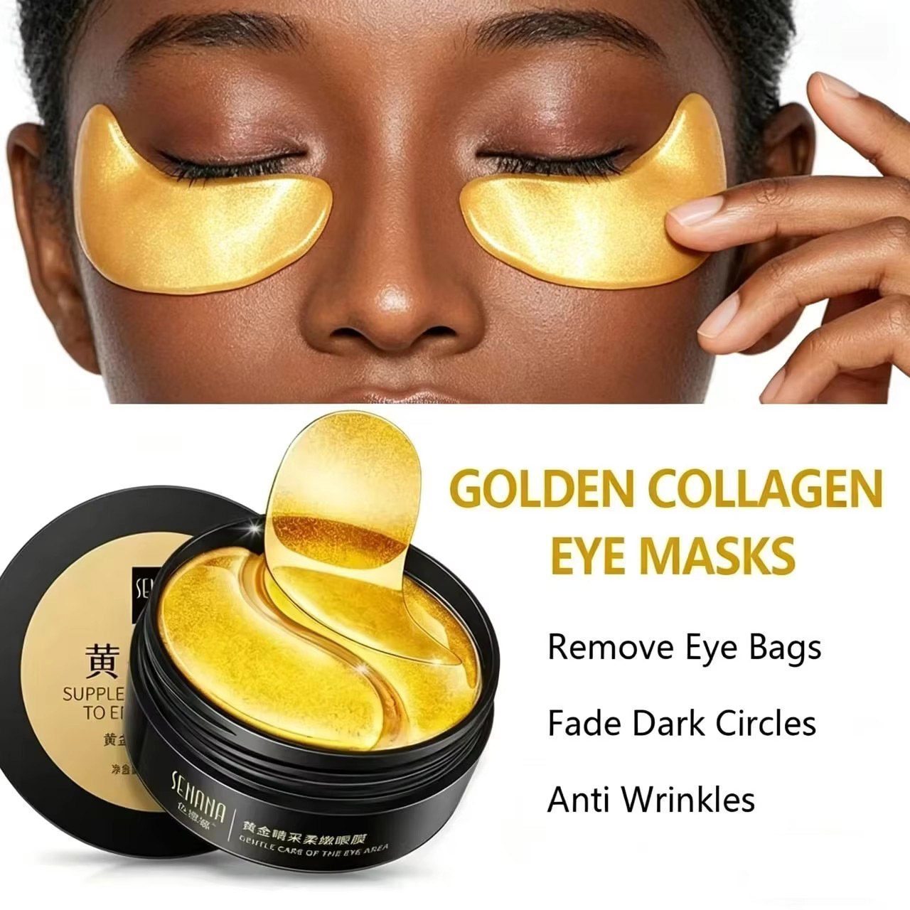 60pcs Golden Moisturizing Eye  - Collagen Under Eye Patches review and price