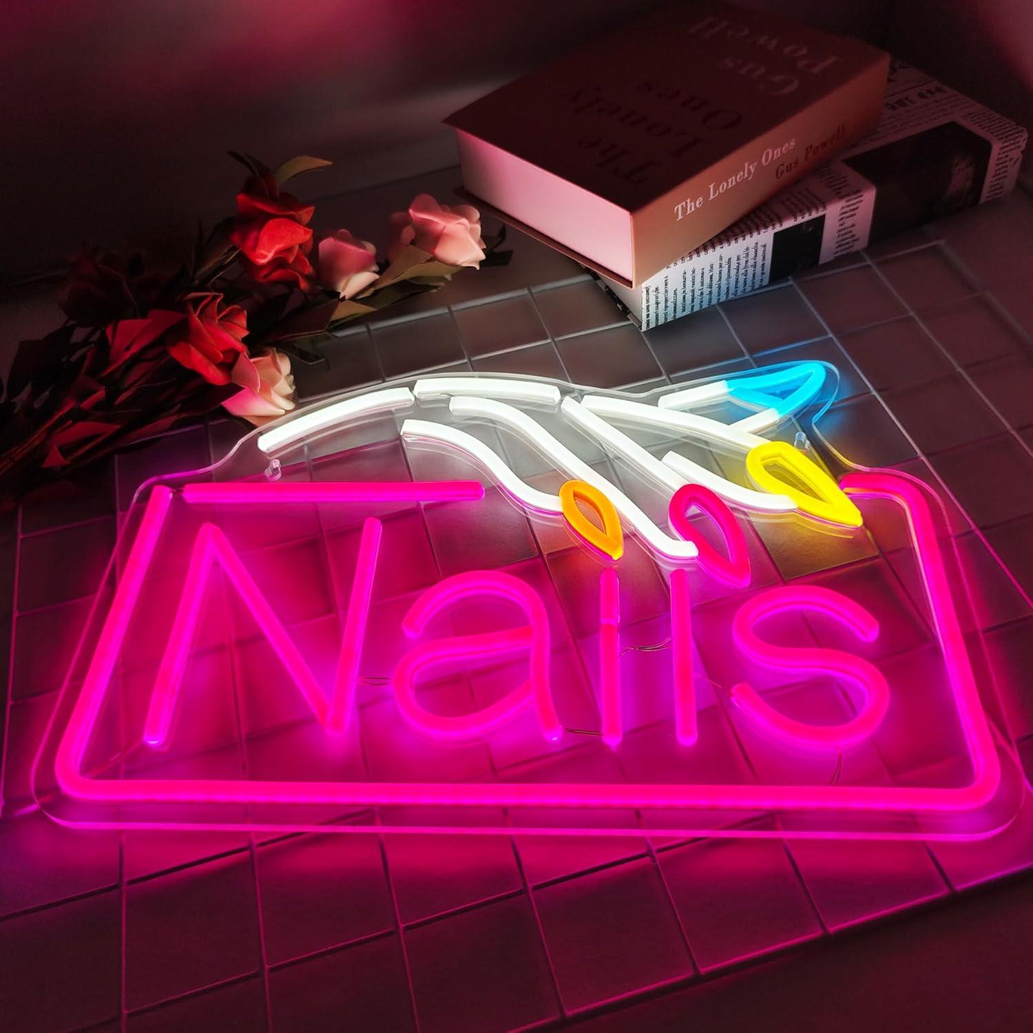 Nails Neon Sign USB Dimmable L - Nail Art review and price